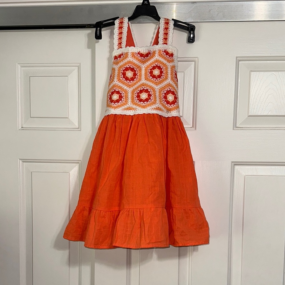 Haute Hippie Orange and White Kids Casual Dress